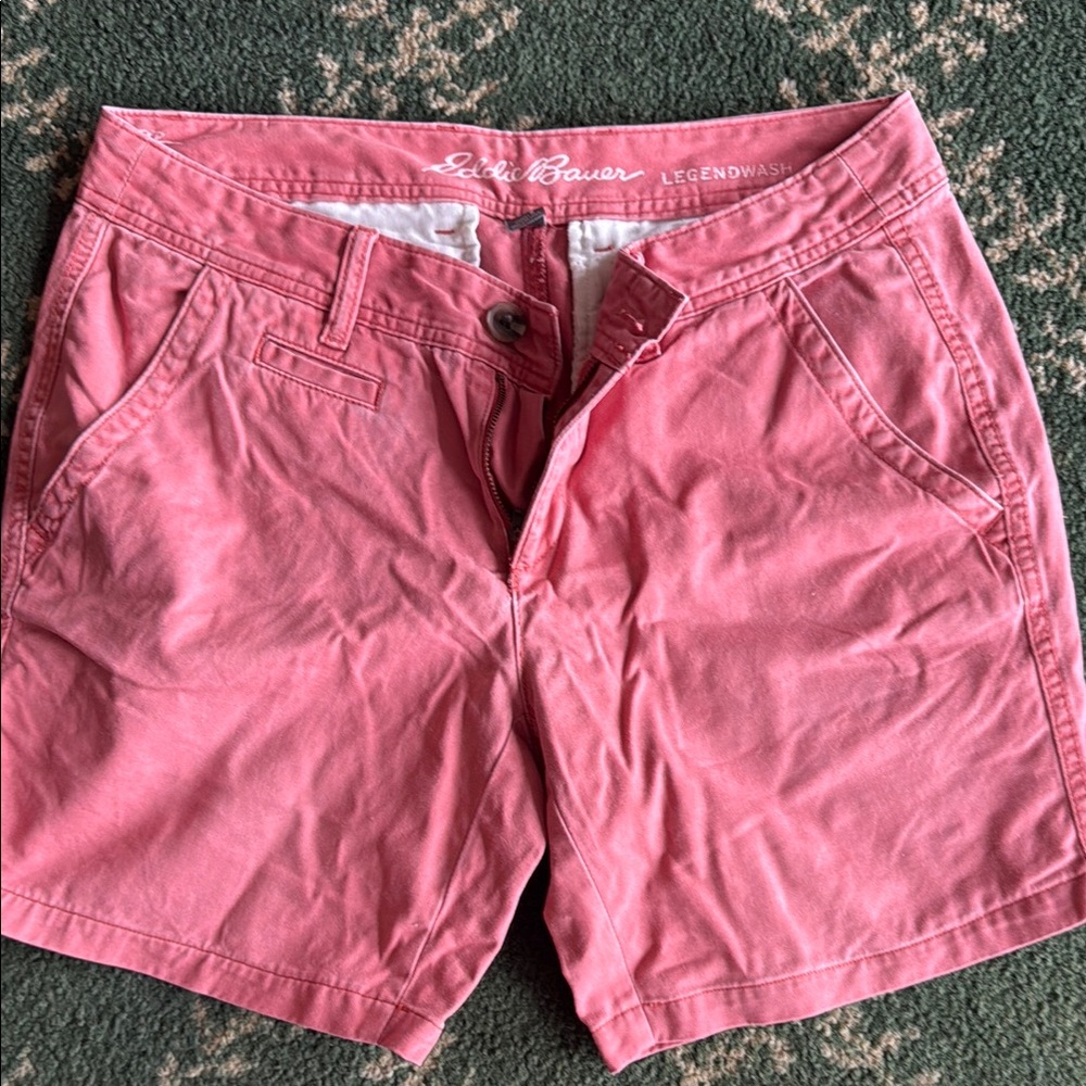 Eddie Bauer Pink/light red Flat Front Shorts